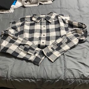 Long sleeve checkerboard button up shirt